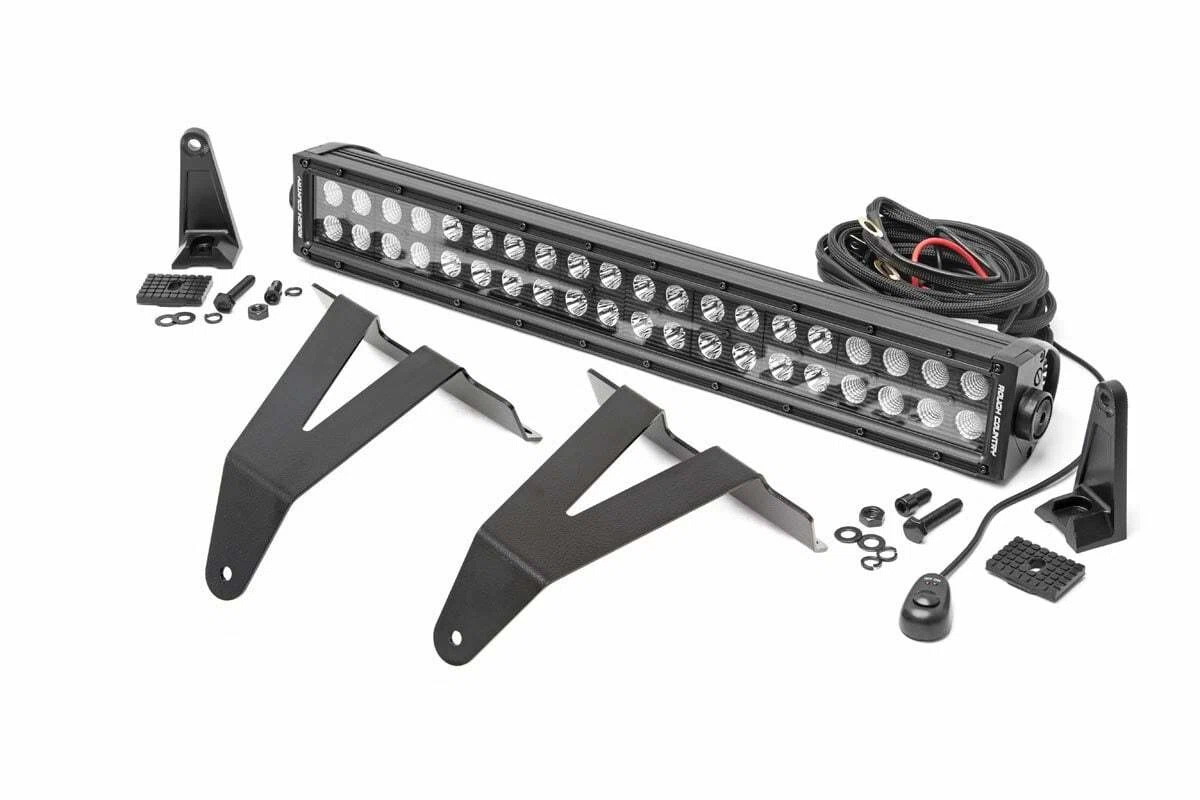 Fits Ram 1500 2&4WD (19-24) LED Light Kit Bumper Mount 20_ Black Dual Row 70779